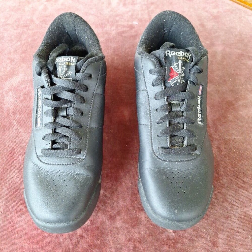 Reebok Classic Princess Women Tennis Shoe Athletic Sneaker Black Trainer Size 9w